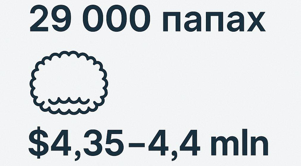Инфографика с количеством папах, общей выручкой и максимальной ставкой